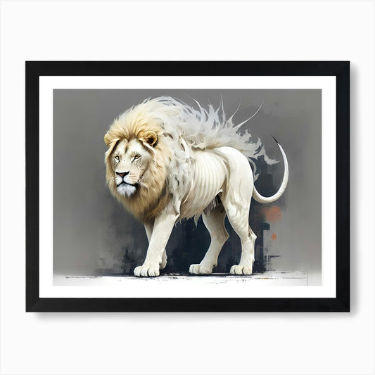 White Lion 8 Art Print Framed Wall Art Poster Canvas Print Picture