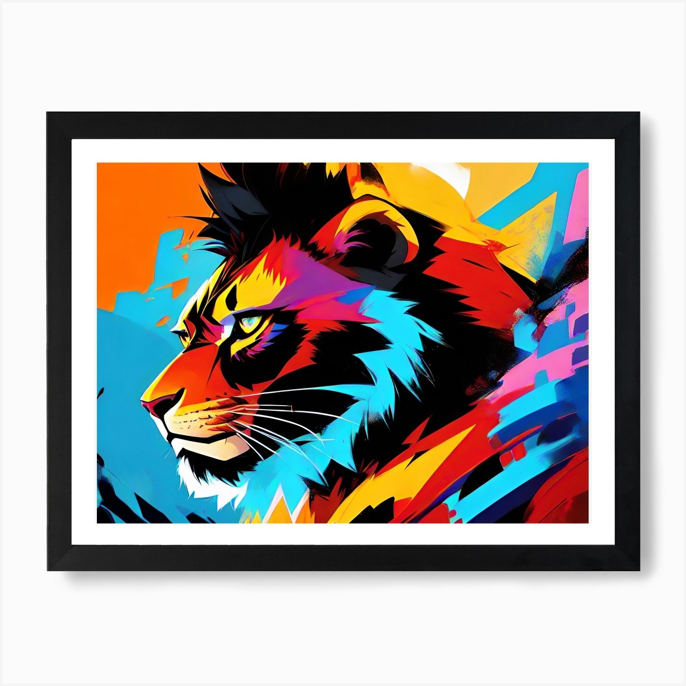 Lion colorful Art Print Framed Wall Art Poster Canvas Print Picture
