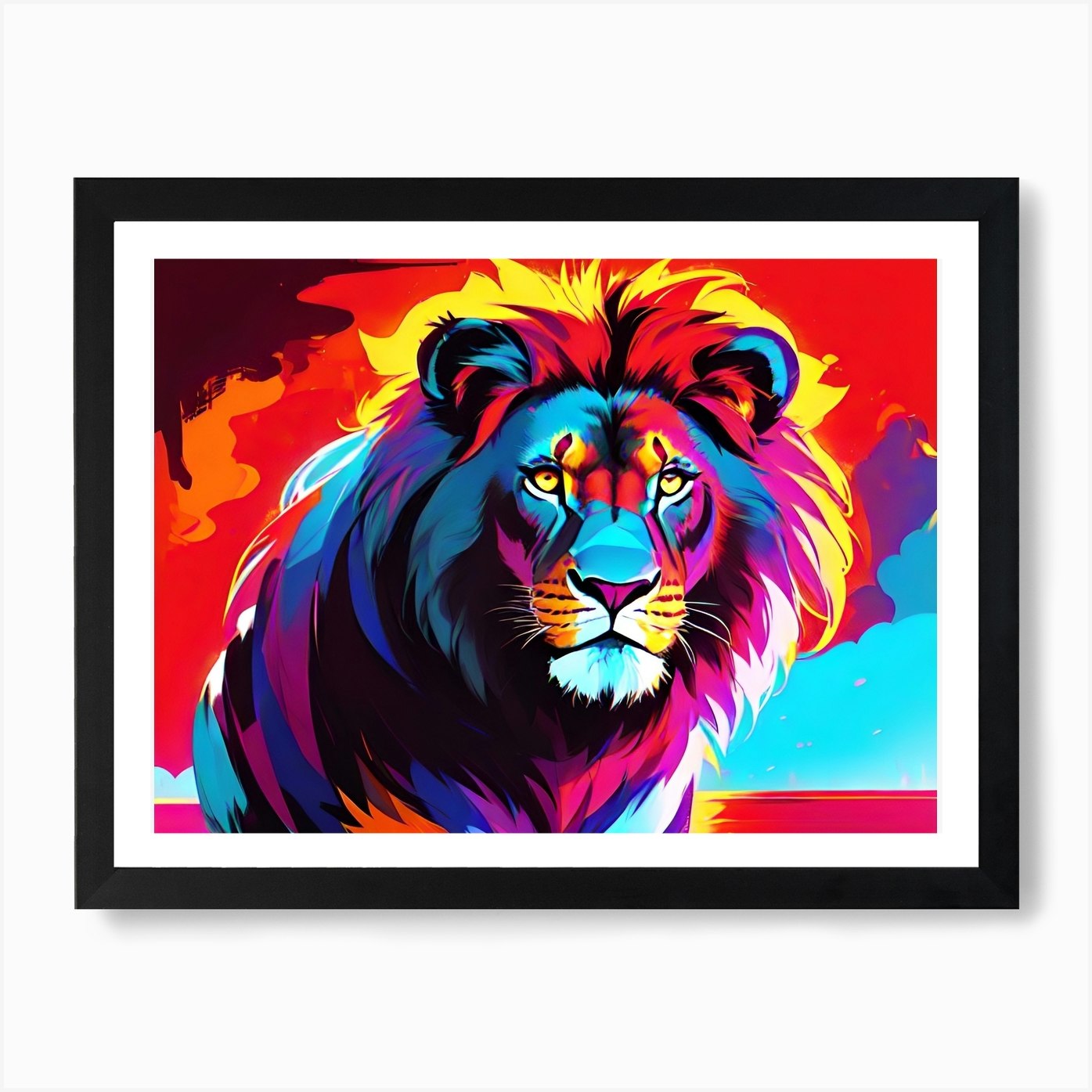 Lion Painting 29 Art Print Framed Wall Art Poster Canvas Print Picture