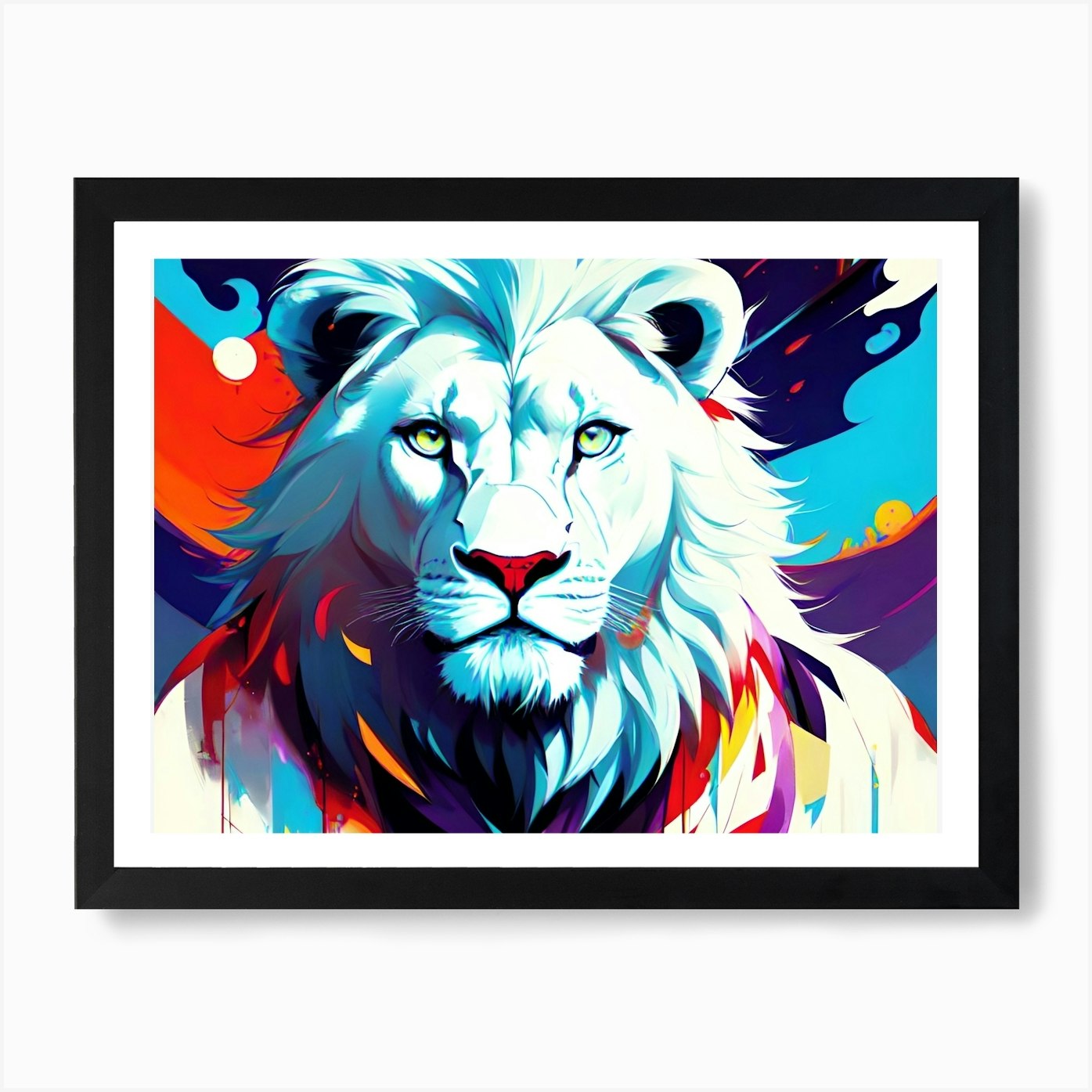 Lion Painting 110 Art Print Framed Wall Art Poster Canvas Print Picture