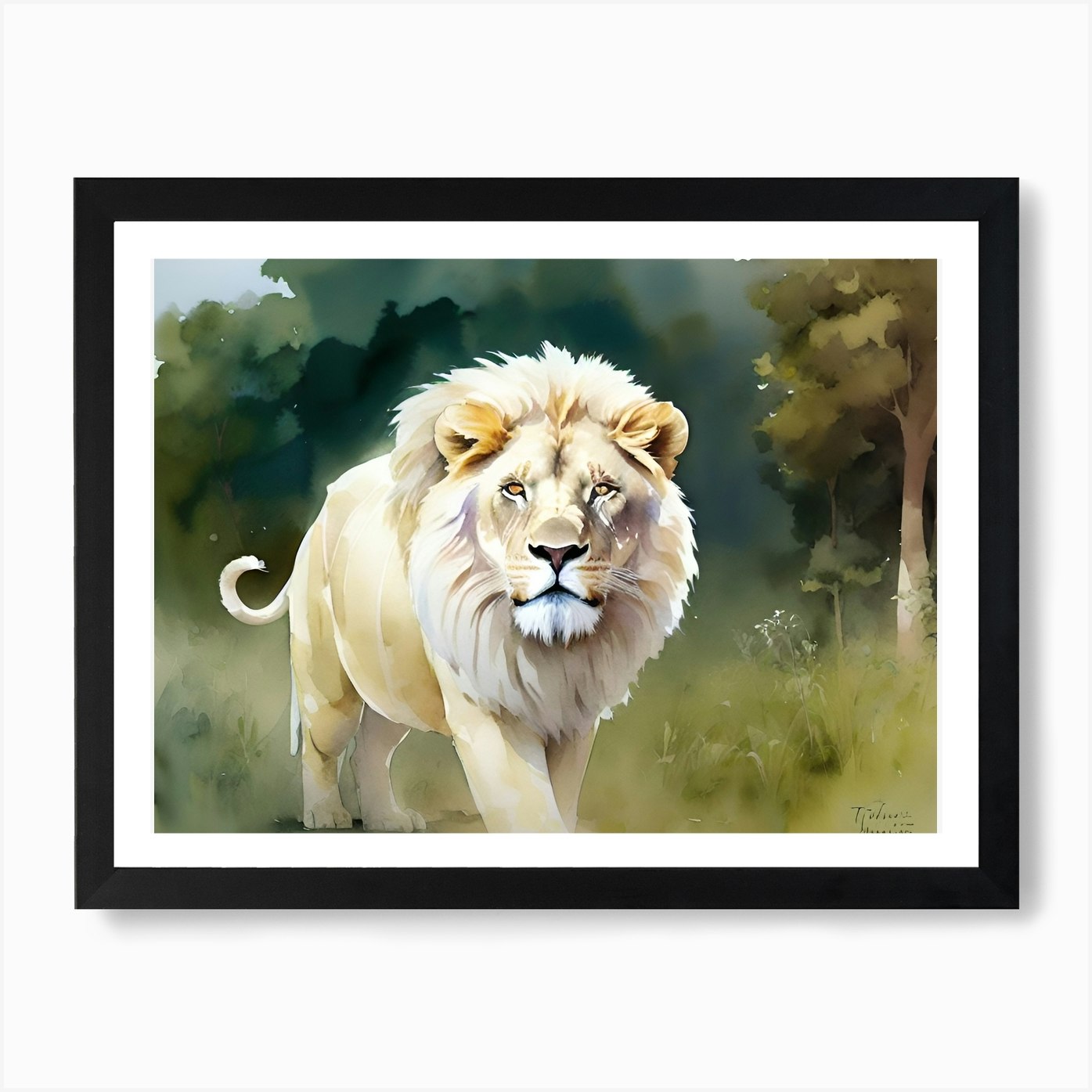 Lion Painting 109 Art Print Framed Wall Art Poster Canvas Print Picture