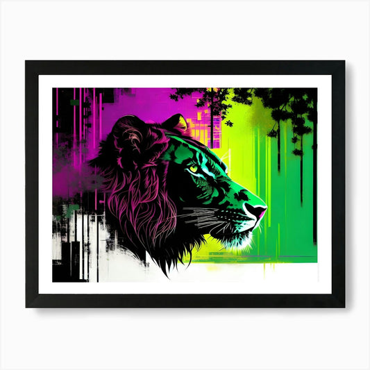Colorful Lion 18 Art Print Framed Wall Art Poster Canvas Print Picture