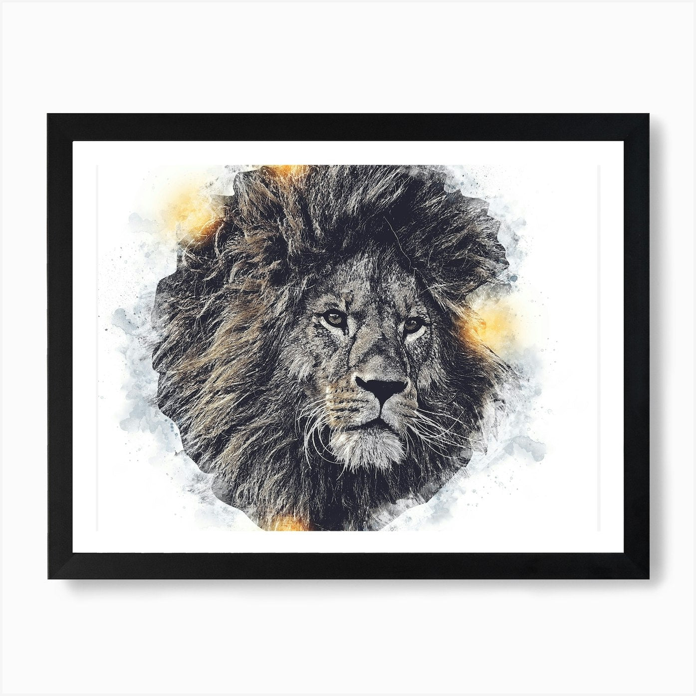 Lion Art Illustration In A Photomon Framed Wall Art Poster Canvas Print Picture