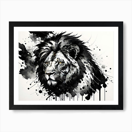 Lion Painting 50 Art Print Framed Wall Art Poster Canvas Print Picture