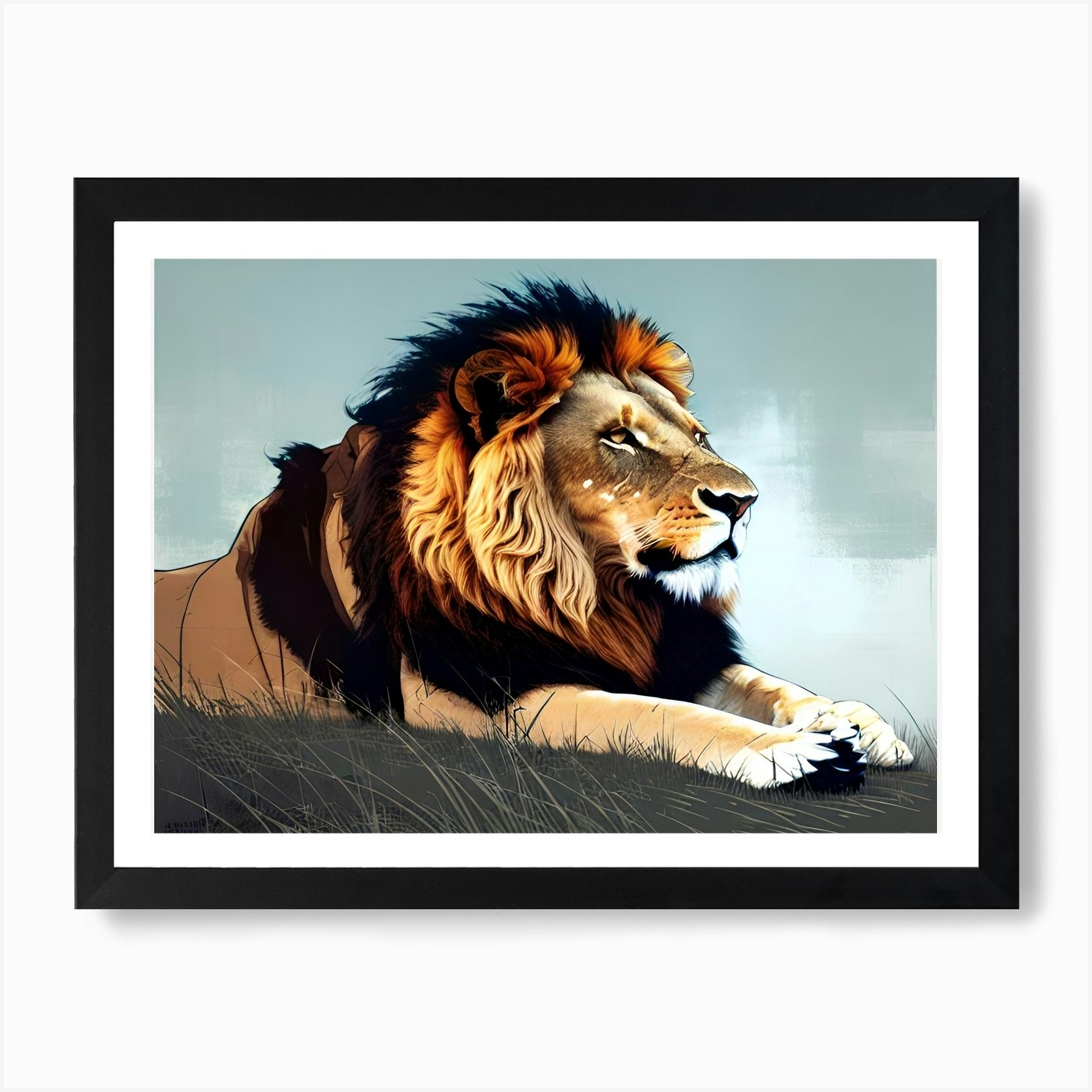 Lion Painting 58 Art Print Framed Wall Art Poster Canvas Print Picture