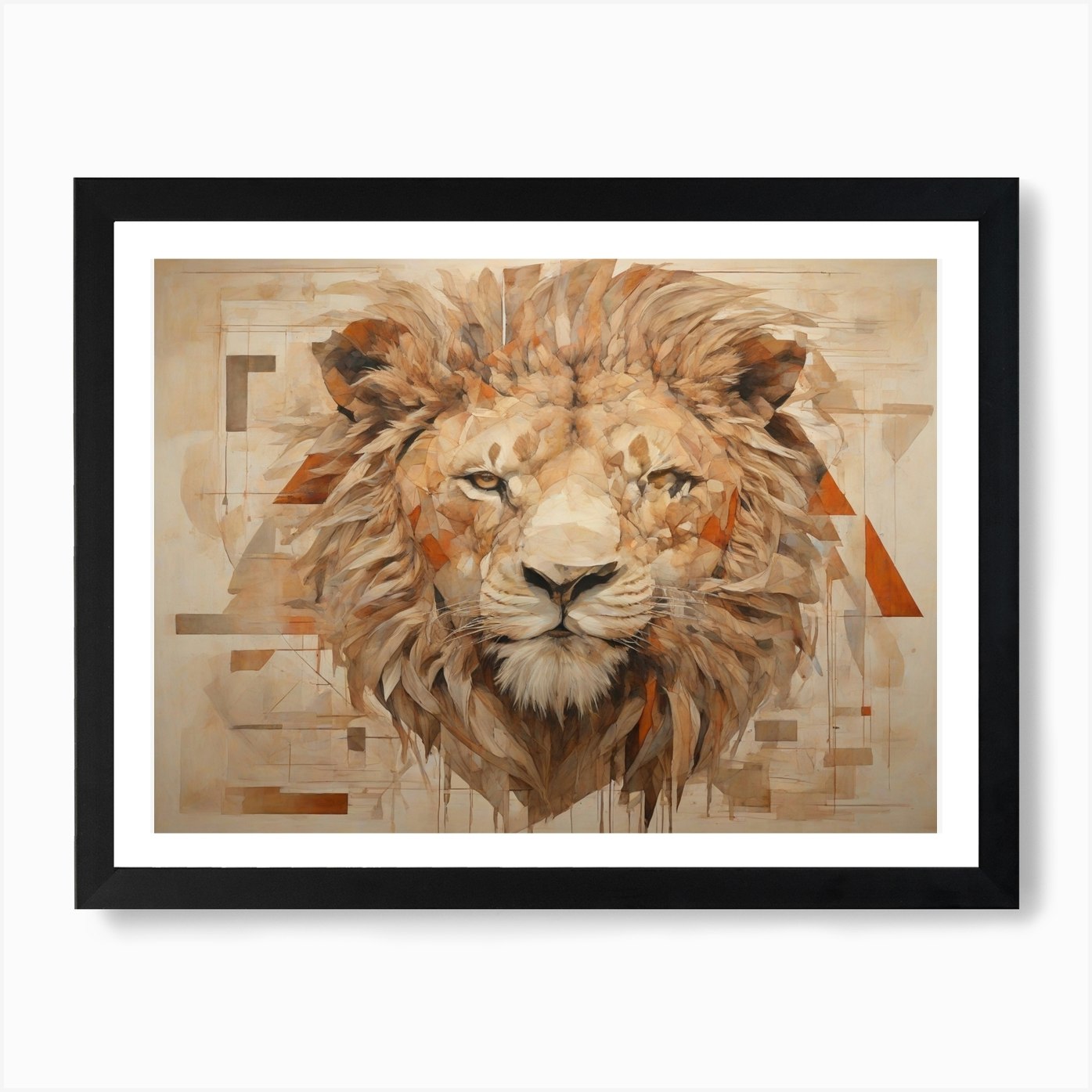 Lion with one eye Art Print Framed Wall Art Poster Canvas Print Picture