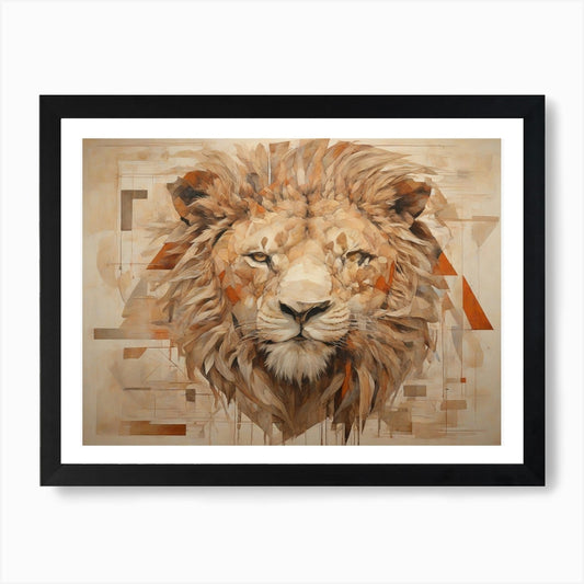 Lion with one eye Art Print Framed Wall Art Poster Canvas Print Picture