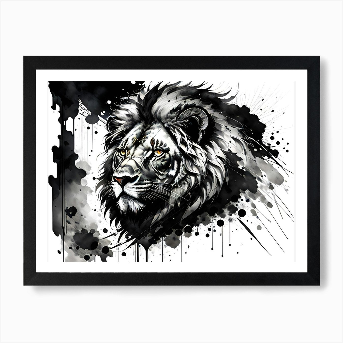 Lion Head 10 Art Print Framed Wall Art Poster Canvas Print Picture