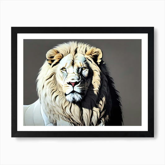 White Lion 20 Art Print Framed Wall Art Poster Canvas Print Picture