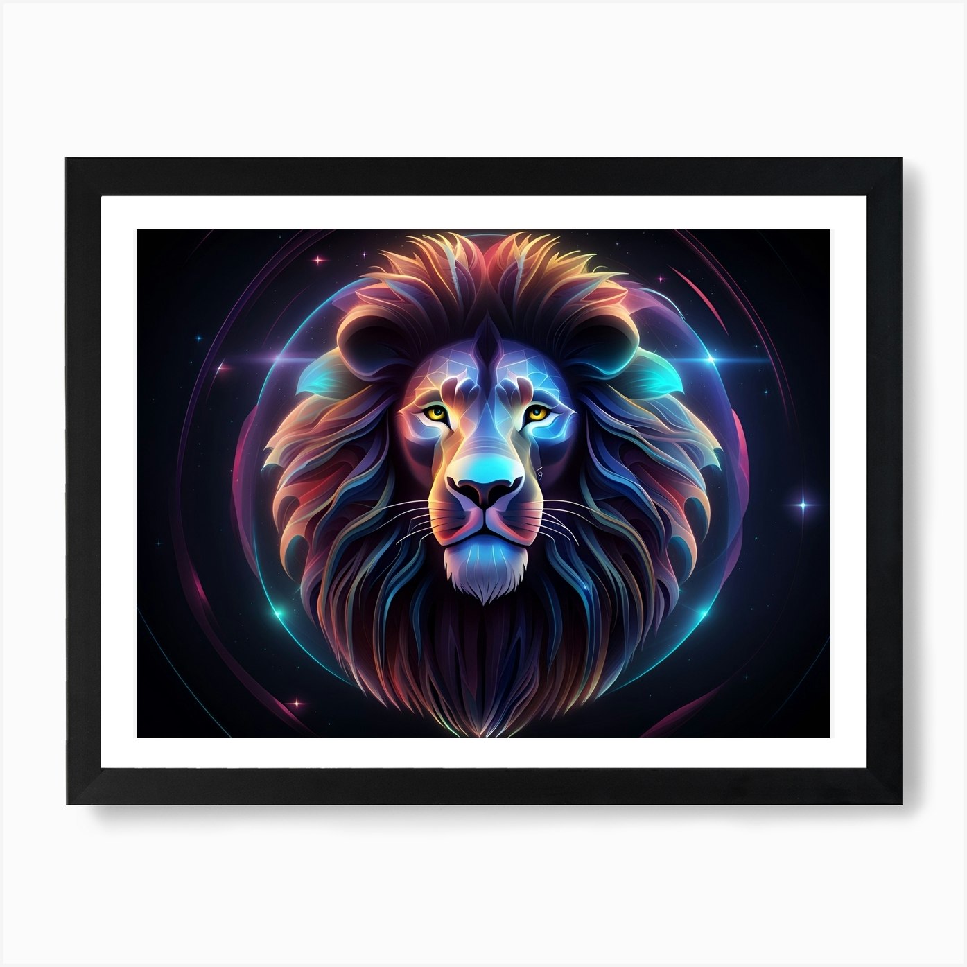 Lion Head 6 Art Print Framed Wall Art Poster Canvas Print Picture