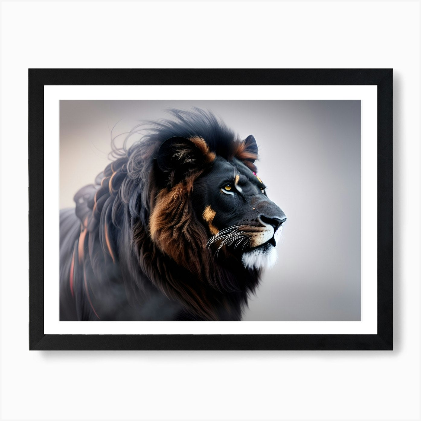 Lion Portrait Art Print Framed Wall Art Poster Canvas Print Picture