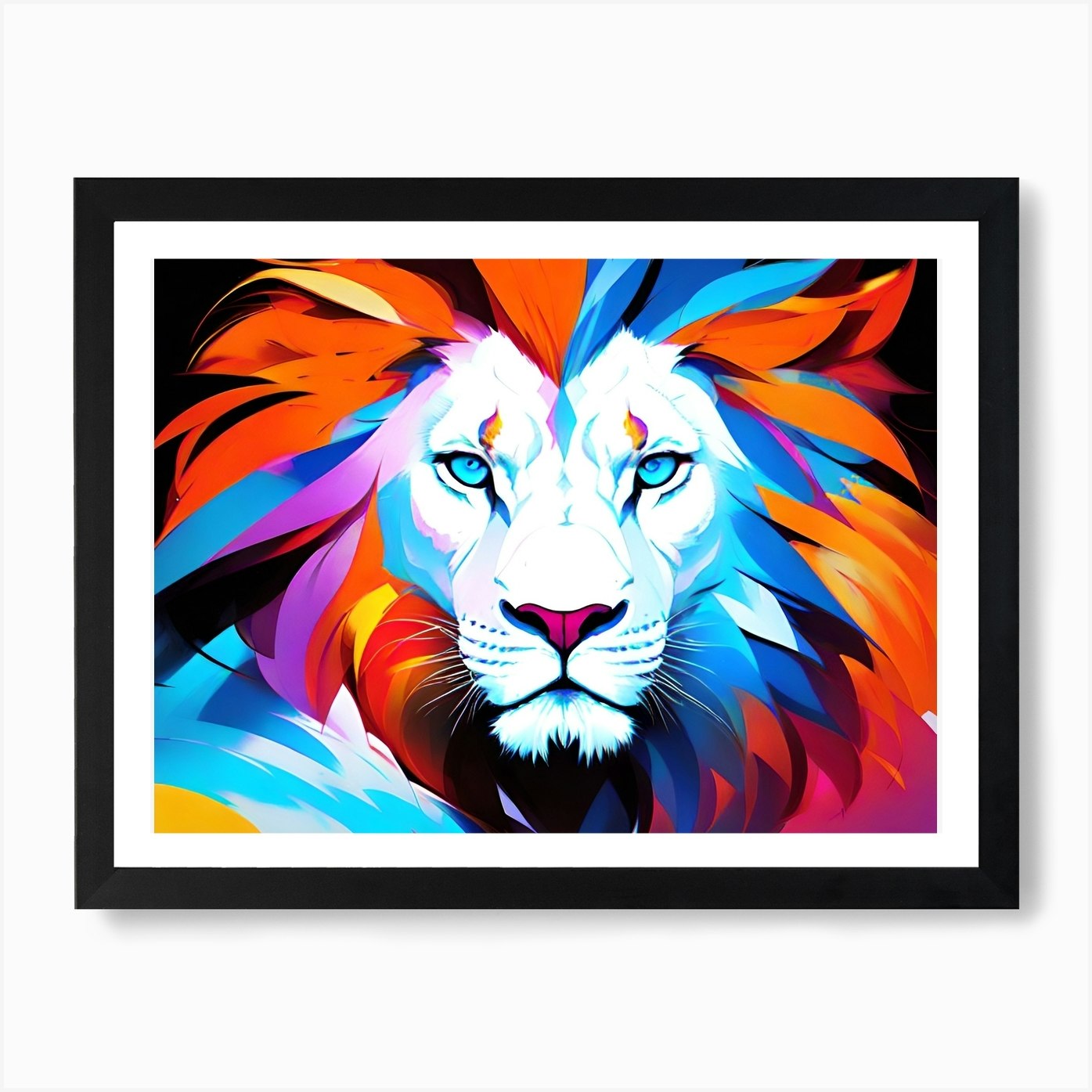 Lion'S Head Art Print Framed Wall Art Poster Canvas Print Picture