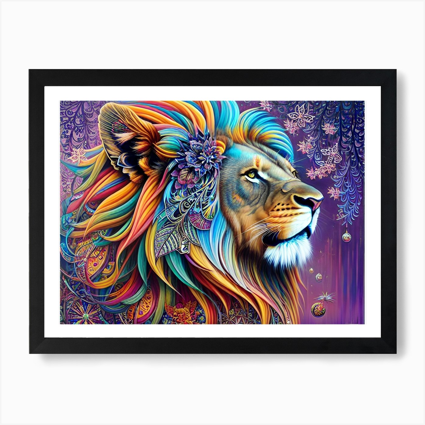 Lion Painting 70 Art Print Framed Wall Art Poster Canvas Print Picture