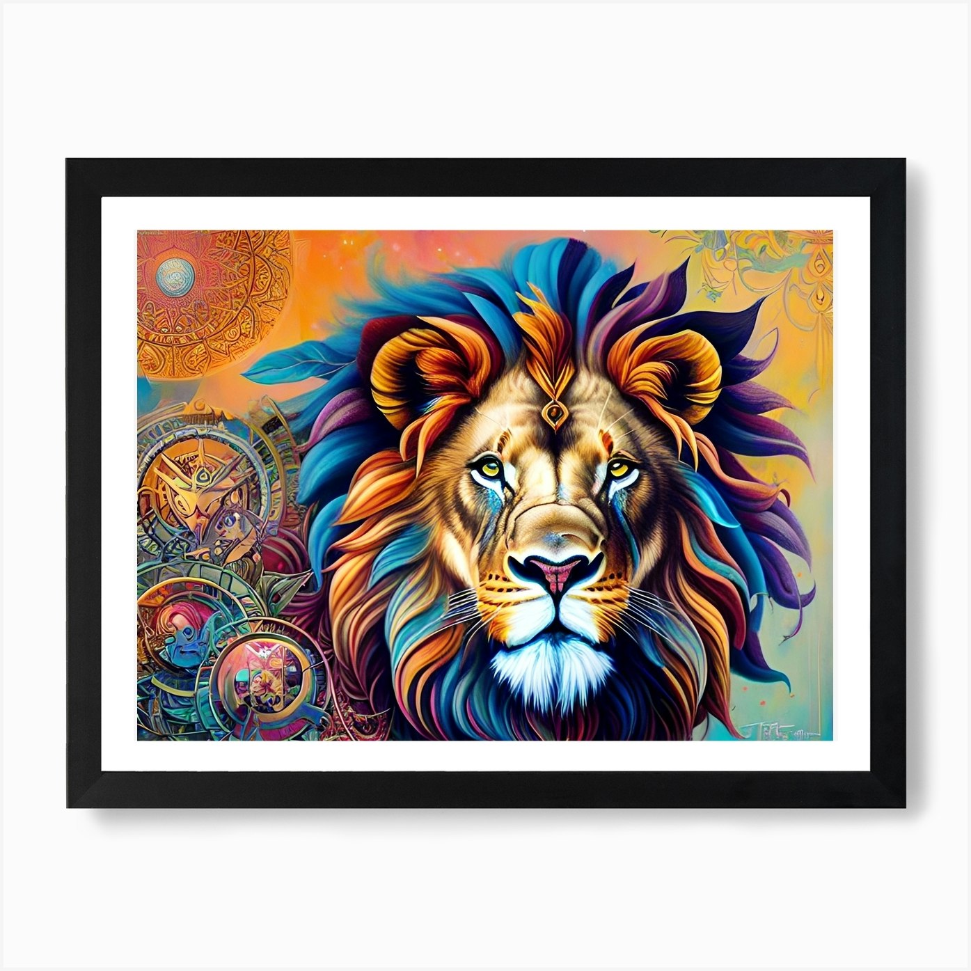 Lion Painting 65 Art Print Framed Wall Art Poster Canvas Print Picture