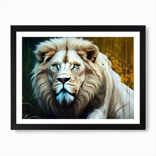 White Lion 18 Art Print Framed Wall Art Poster Canvas Print Picture