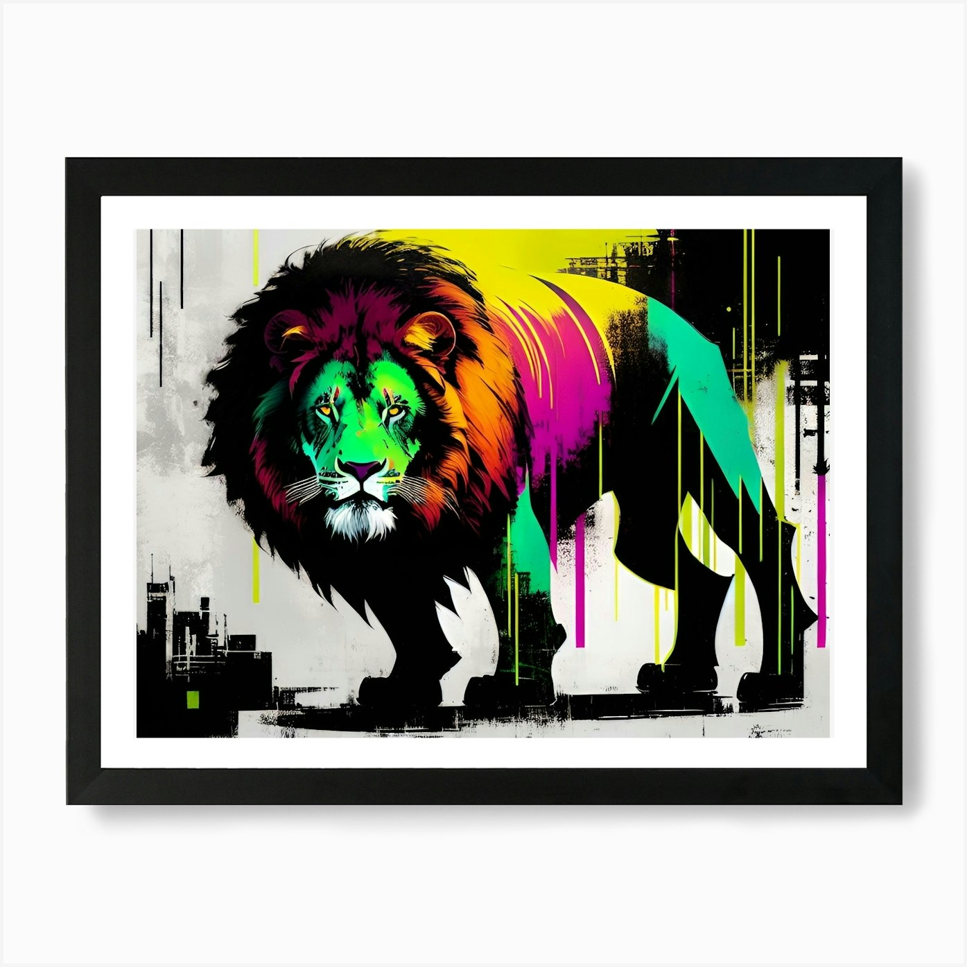 Lion Painting 120 Art Print Framed Wall Art Poster Canvas Print Picture