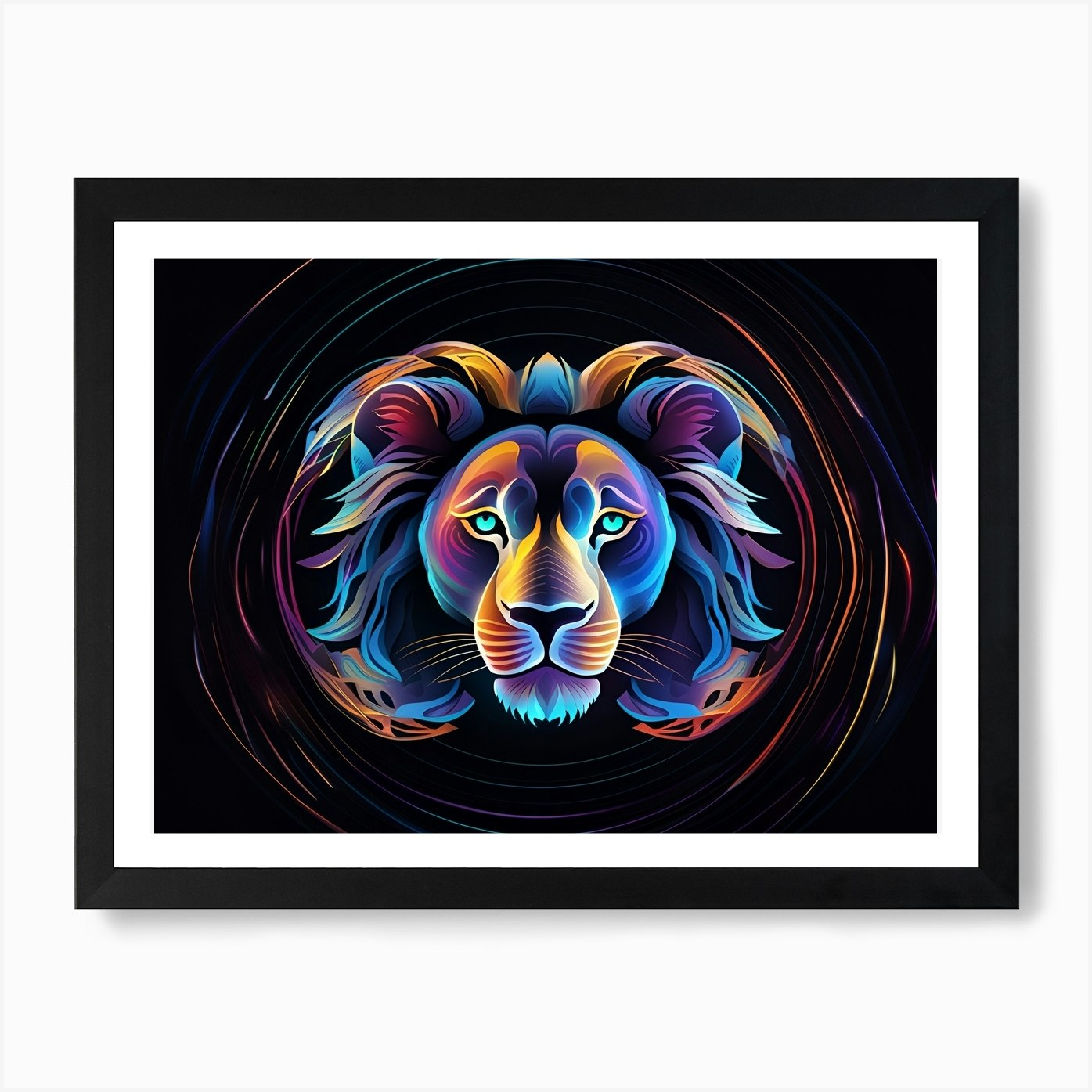 Lion Head 5 Art Print Framed Wall Art Poster Canvas Print Picture