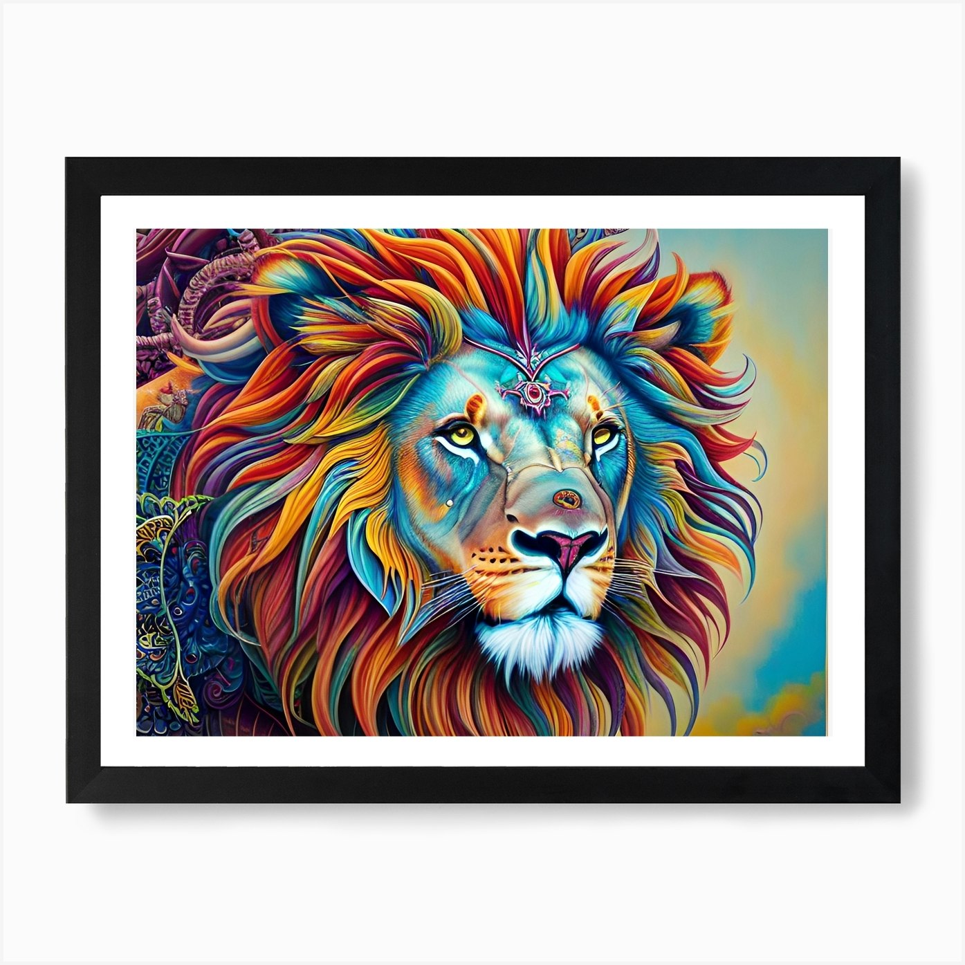Lion Painting 62 Art Print Framed Wall Art Poster Canvas Print Picture