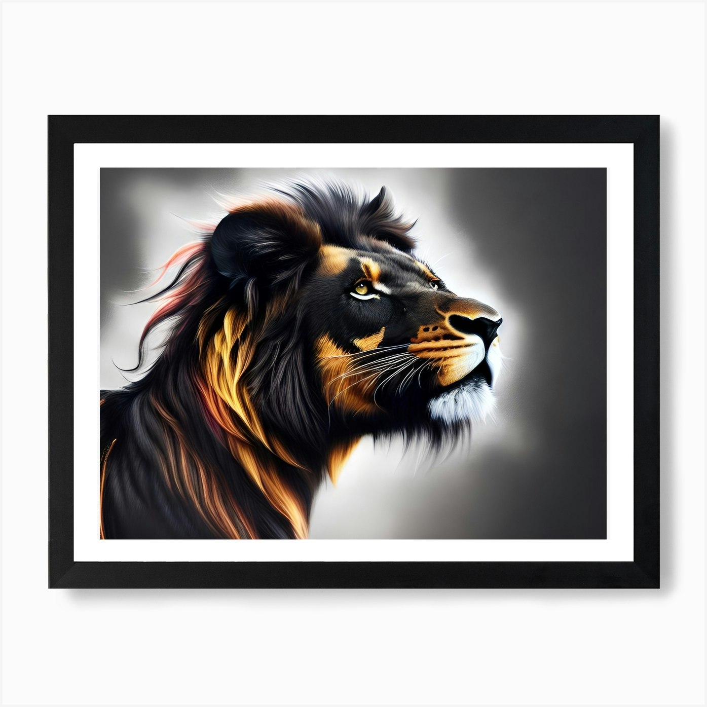 Lion Painting 17 Art Print Framed Wall Art Poster Canvas Print Picture