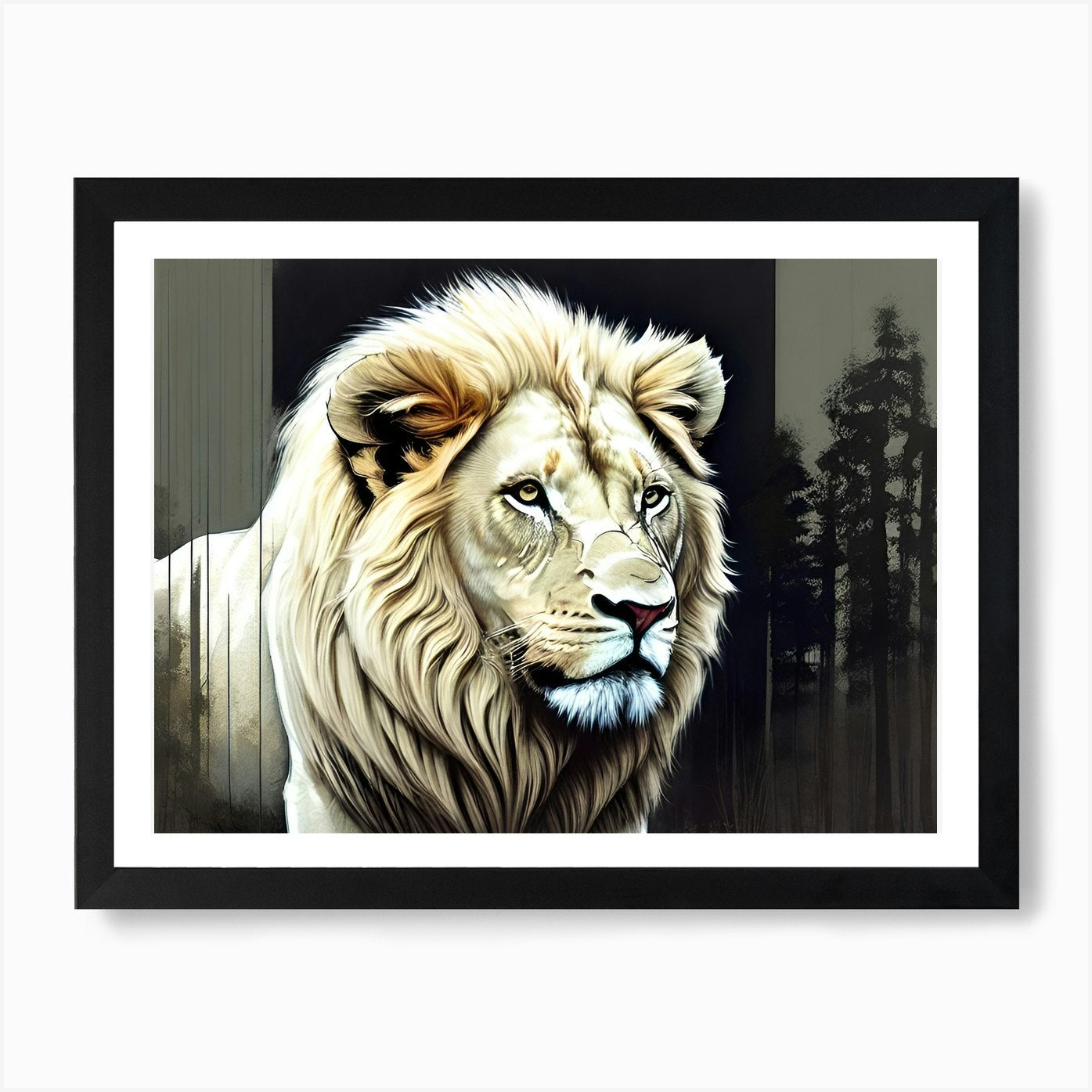 Lion Painting 100 Art Print Framed Wall Art Poster Canvas Print Picture