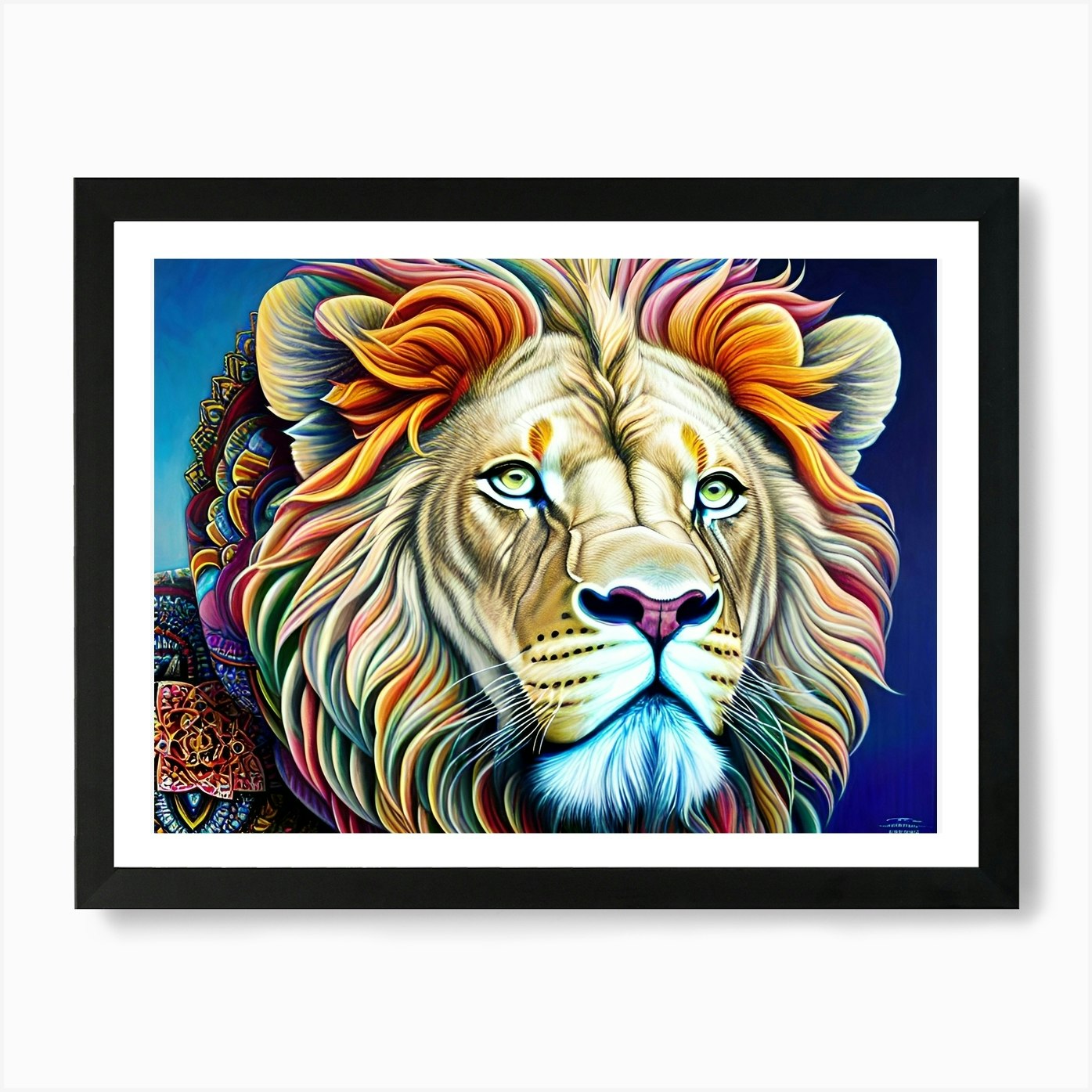 Lion Painting 114 Art Print Framed Wall Art Poster Canvas Print Picture