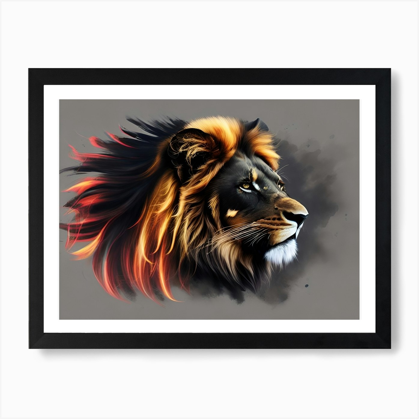 Lion Head Painting Art Print Framed Wall Art Poster Canvas Print Picture