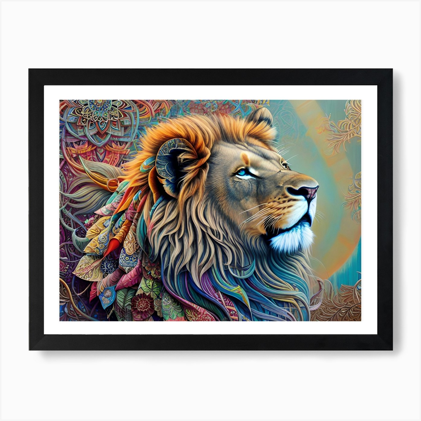 Lion Painting 66 Art Print Framed Wall Art Poster Canvas Print Picture