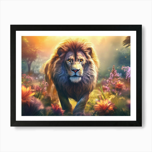 Majestic Lion 03 - AfriDesigns Art  Framed Wall Art Poster Canvas Print Picture