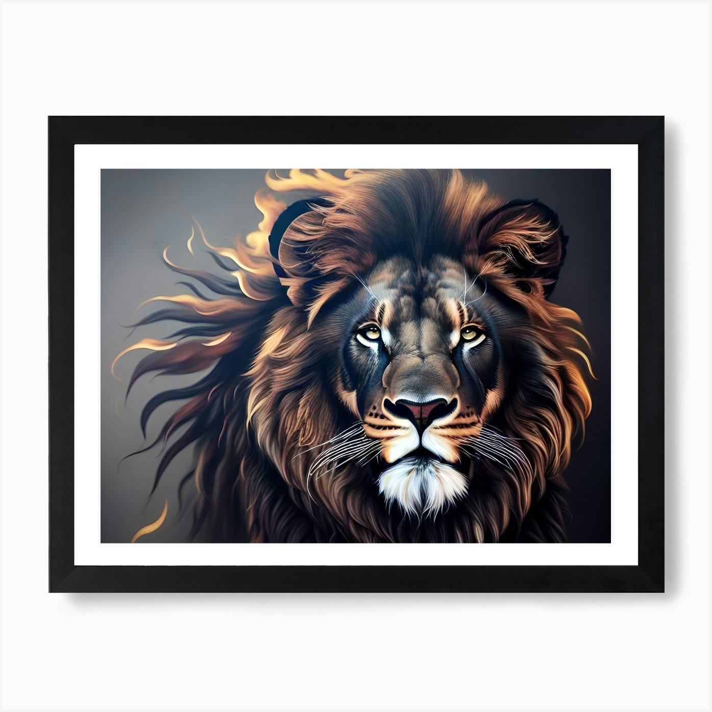 Lion Painting 14 Art Print Framed Wall Art Poster Canvas Print Picture