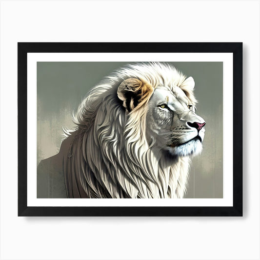 White Lion 23 Art Print Framed Wall Art Poster Canvas Print Picture
