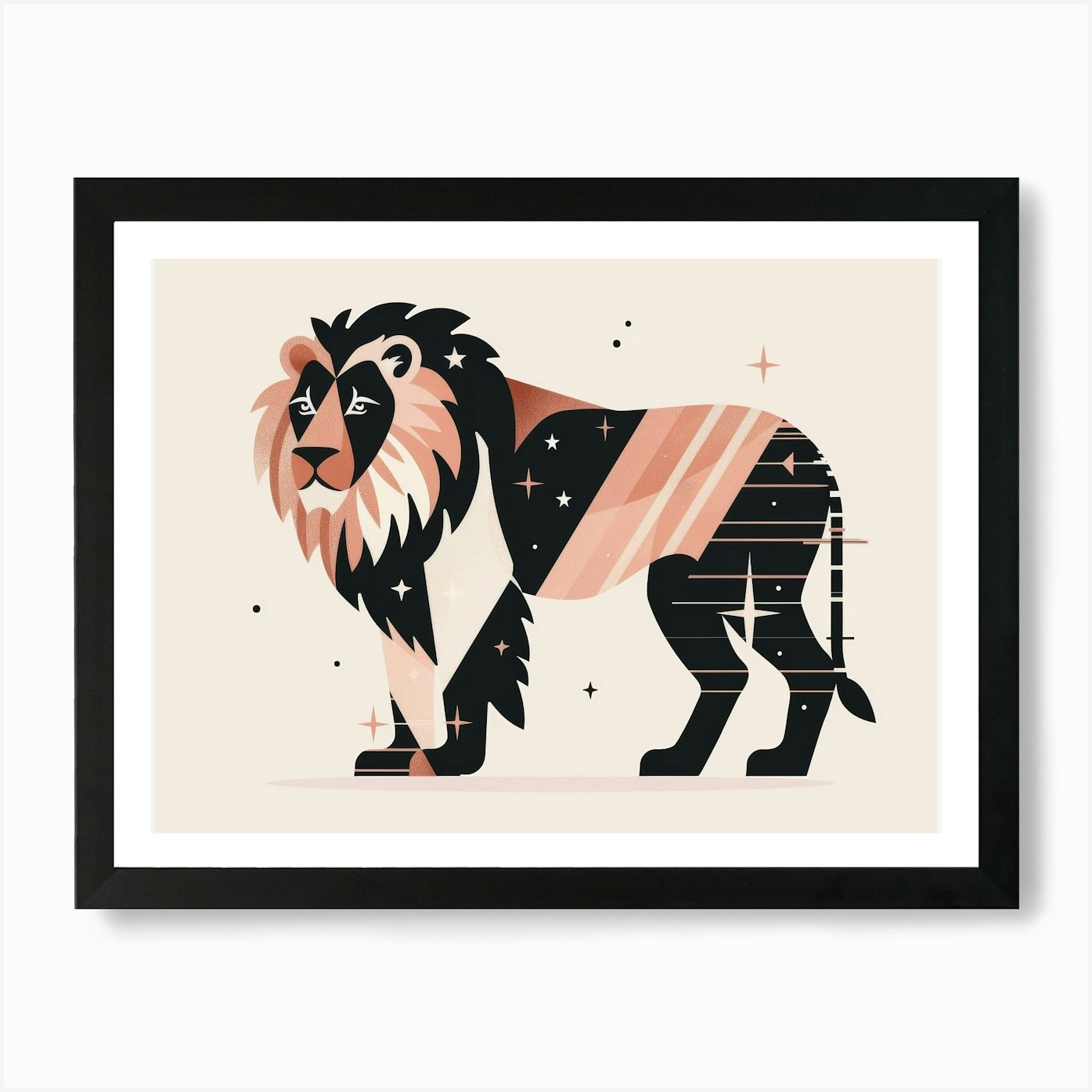 Zodiac Lion Art Print Framed Wall Art Poster Canvas Print Picture