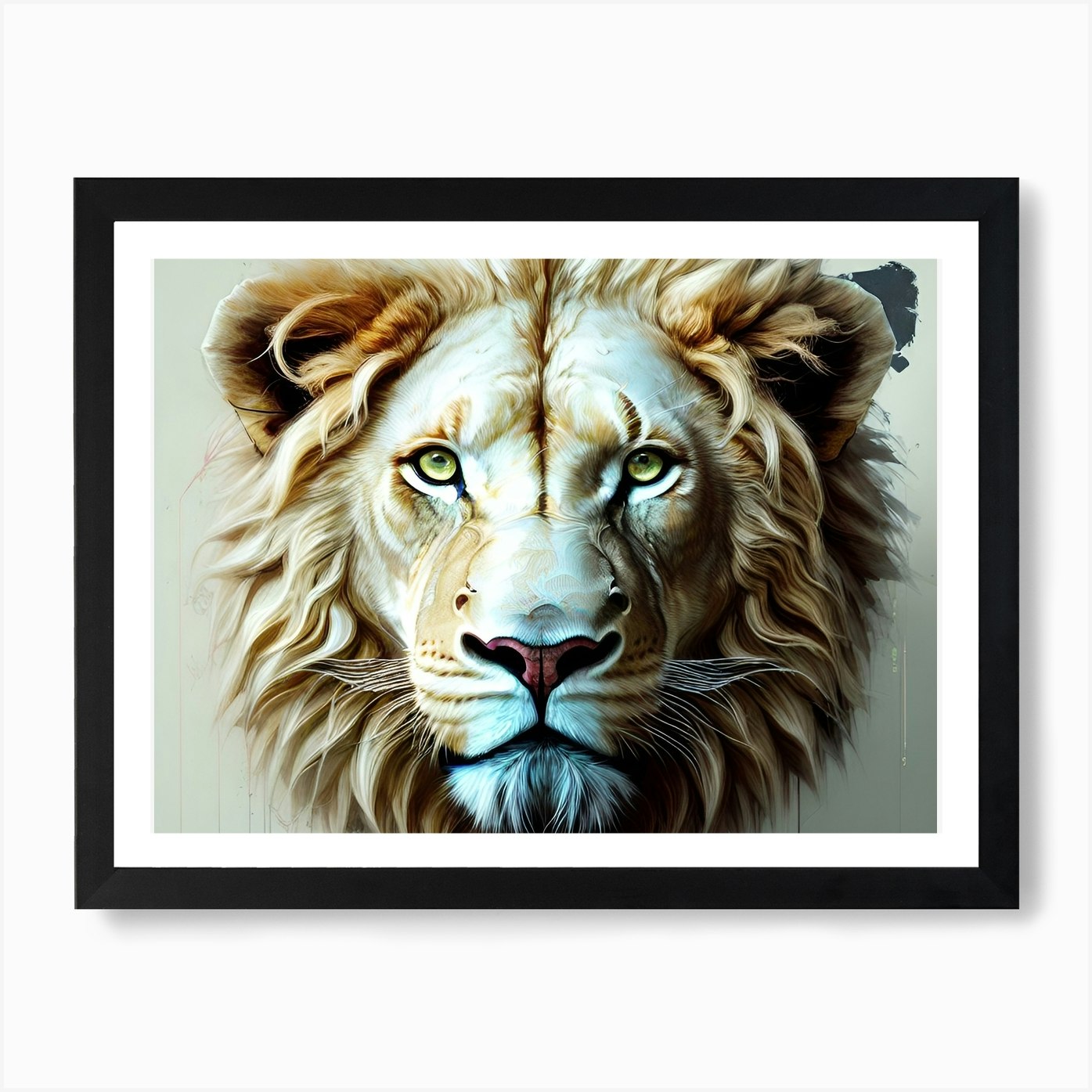 Lion Head 61 Art Print Framed Wall Art Poster Canvas Print Picture