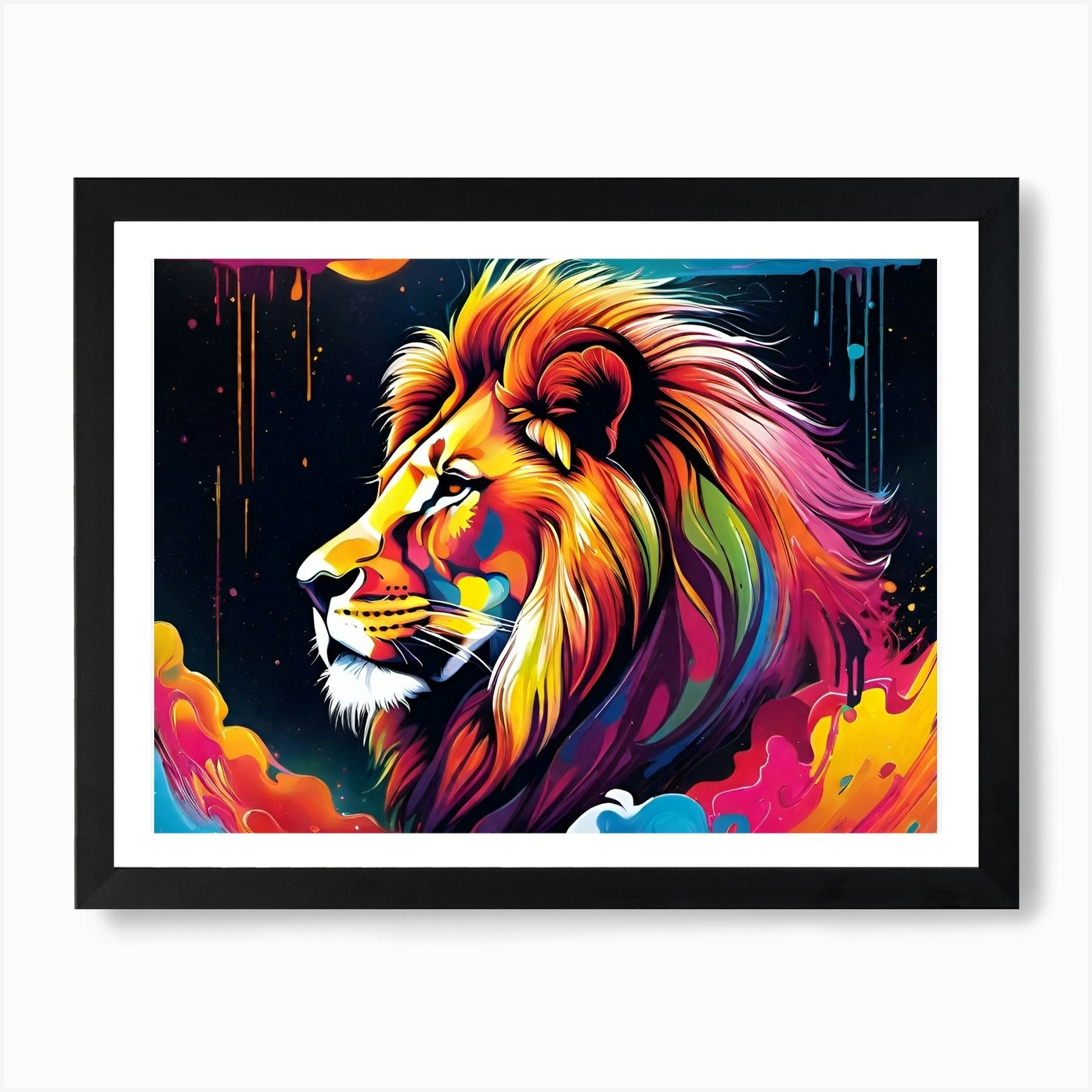 Lion Painting 117 Art Print Framed Wall Art Poster Canvas Print Picture
