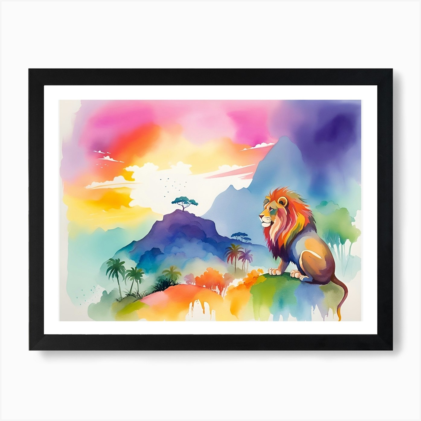 Lion Painting 45 Art Print Framed Wall Art Poster Canvas Print Picture