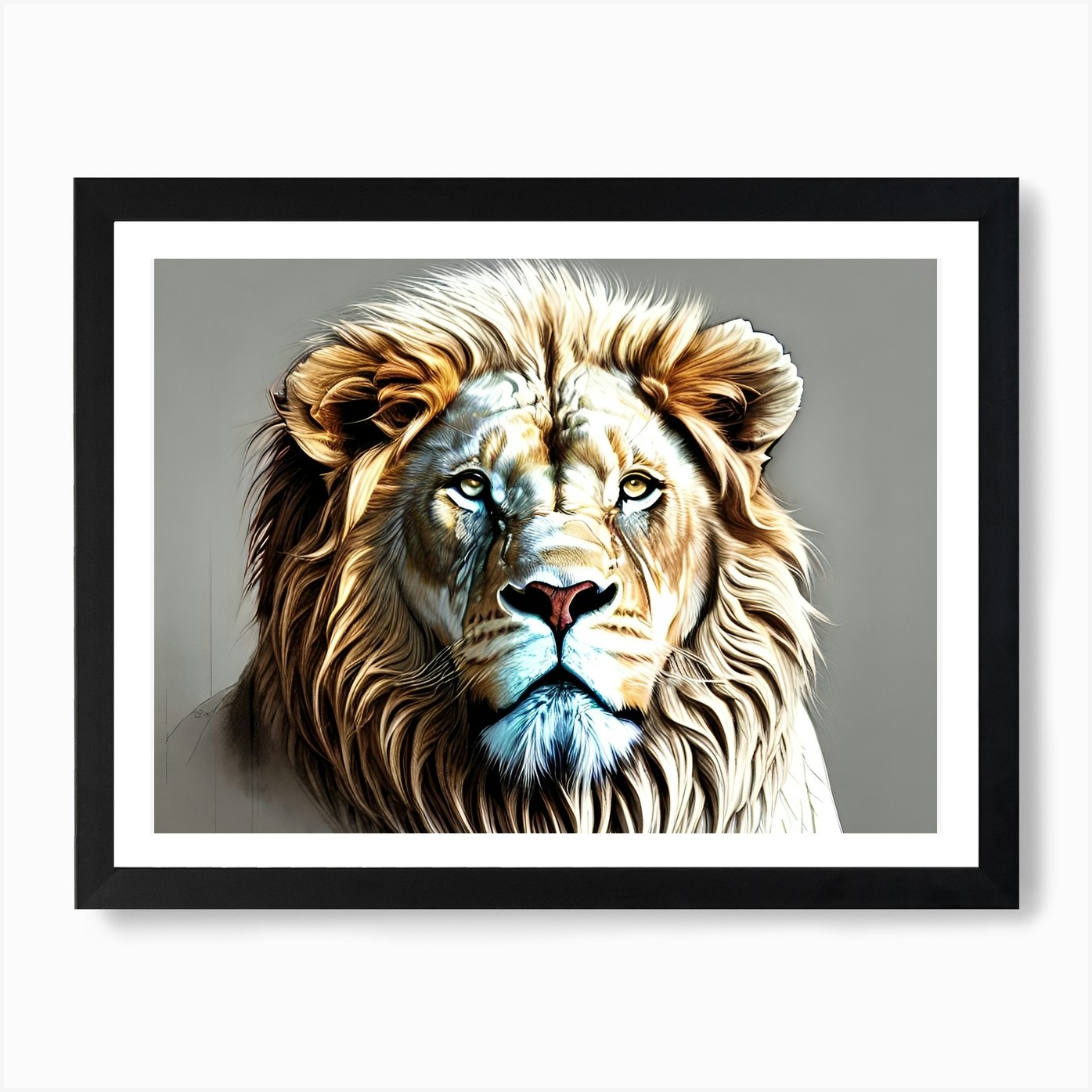 Lion Painting 111 Art Print Framed Wall Art Poster Canvas Print Picture