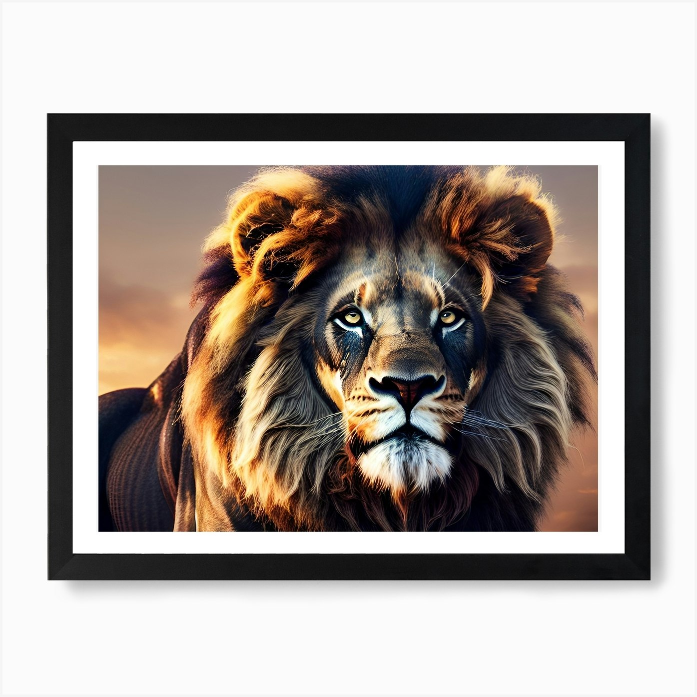 Lion Portrait 2 Art Print Framed Wall Art Poster Canvas Print Picture
