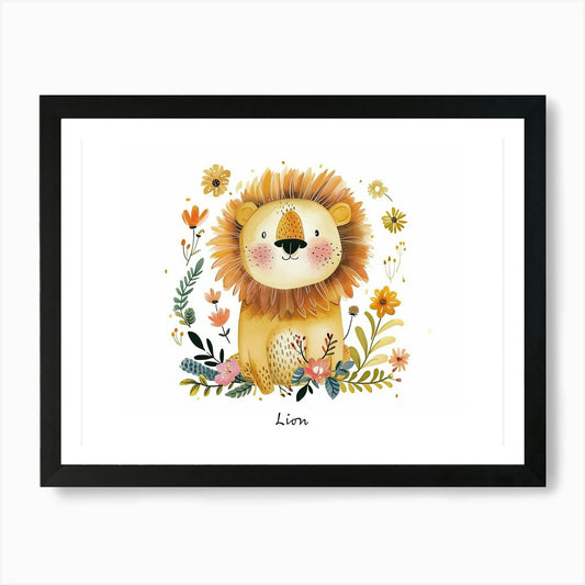 Little Floral Lion 3 Poster Art Pri Framed Wall Art Poster Canvas Print Picture