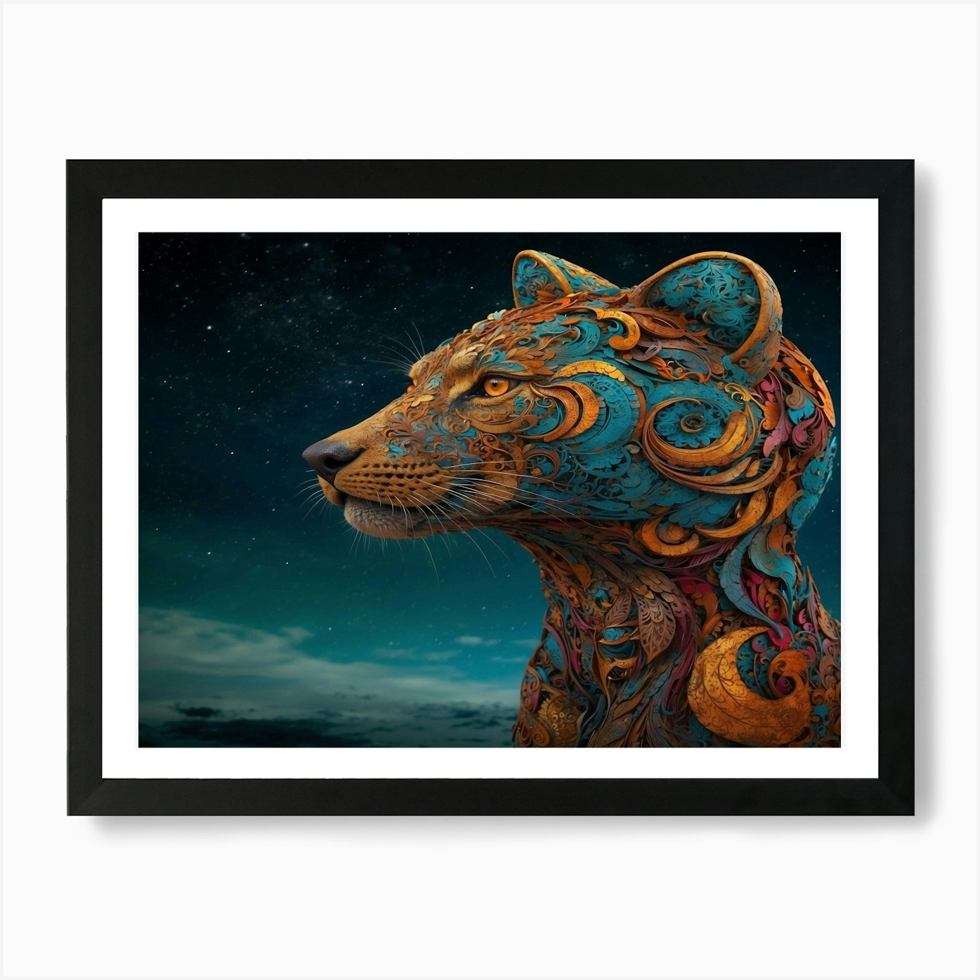 Abstract Of A Lion Art Print Framed Wall Art Poster Canvas Print Picture