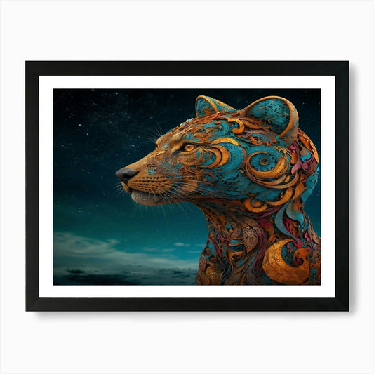 Abstract Of A Lion Art Print Framed Wall Art Poster Canvas Print Picture