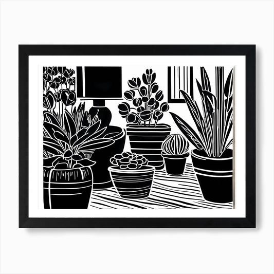 Lion cut inspired Black and white G Framed Wall Art Poster Canvas Print Picture
