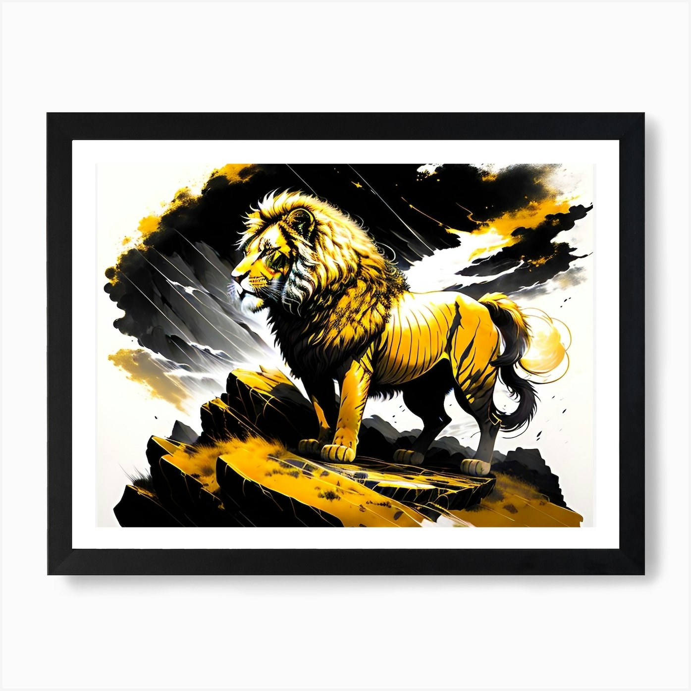 Lion In The Sky Art Print Framed Wall Art Poster Canvas Print Picture