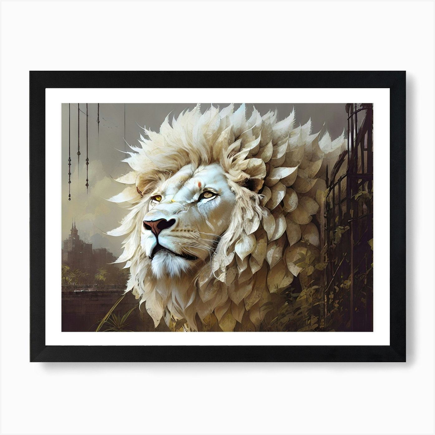 Lion art 50 Art Print Framed Wall Art Poster Canvas Print Picture