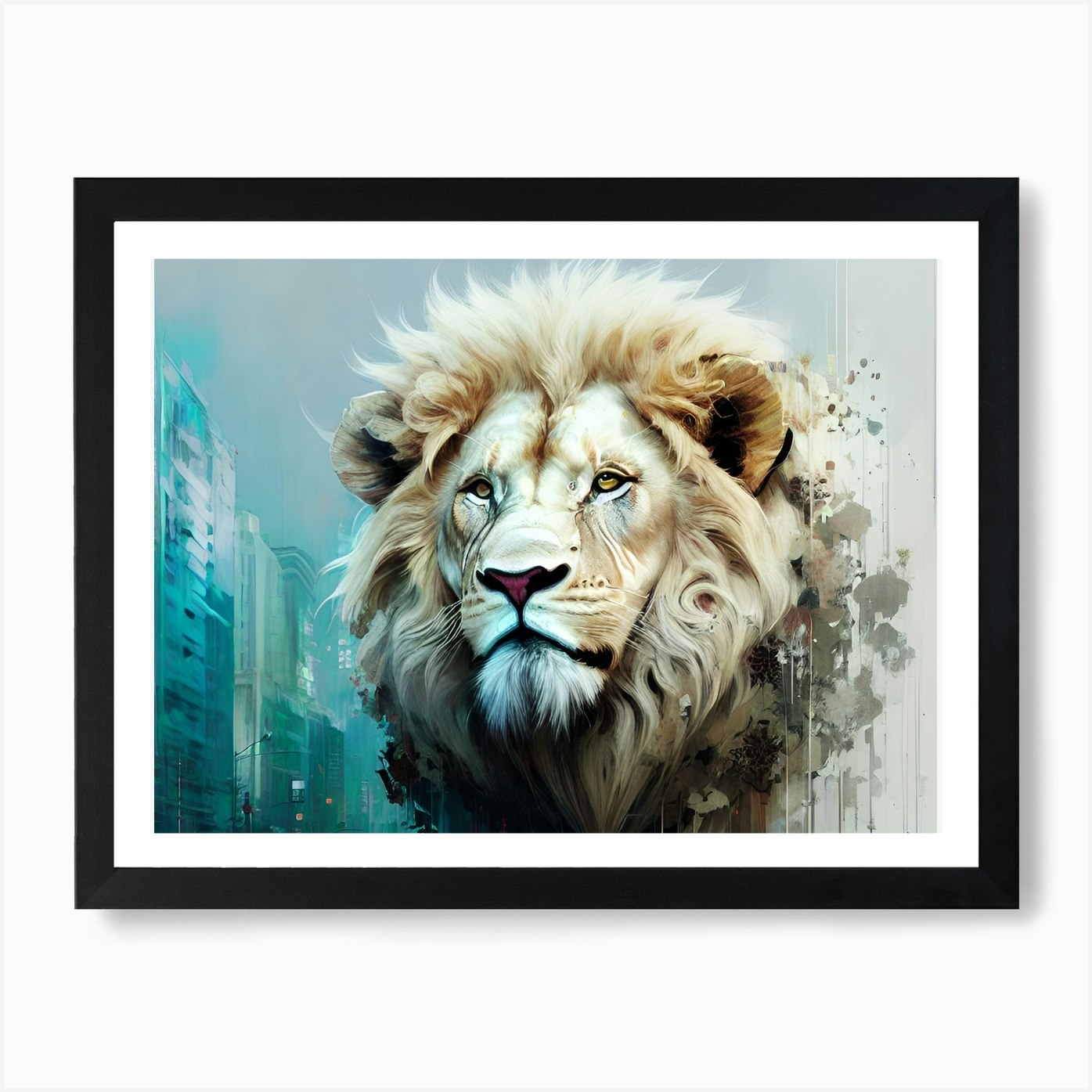 Lion In The City 6 Art Print Framed Wall Art Poster Canvas Print Picture