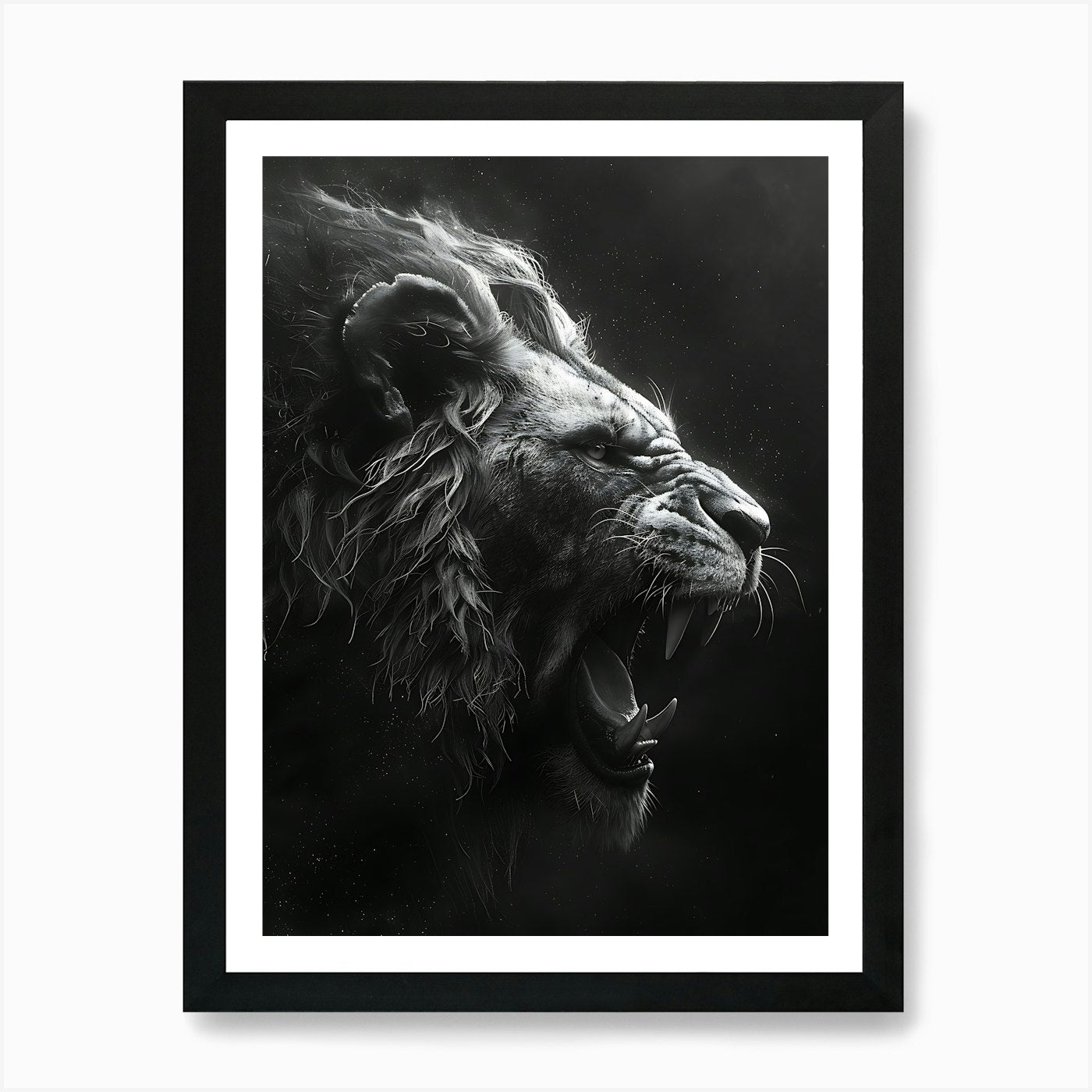 Lion Roaring 1 Art Print Framed Wall Art Poster Canvas Print Picture