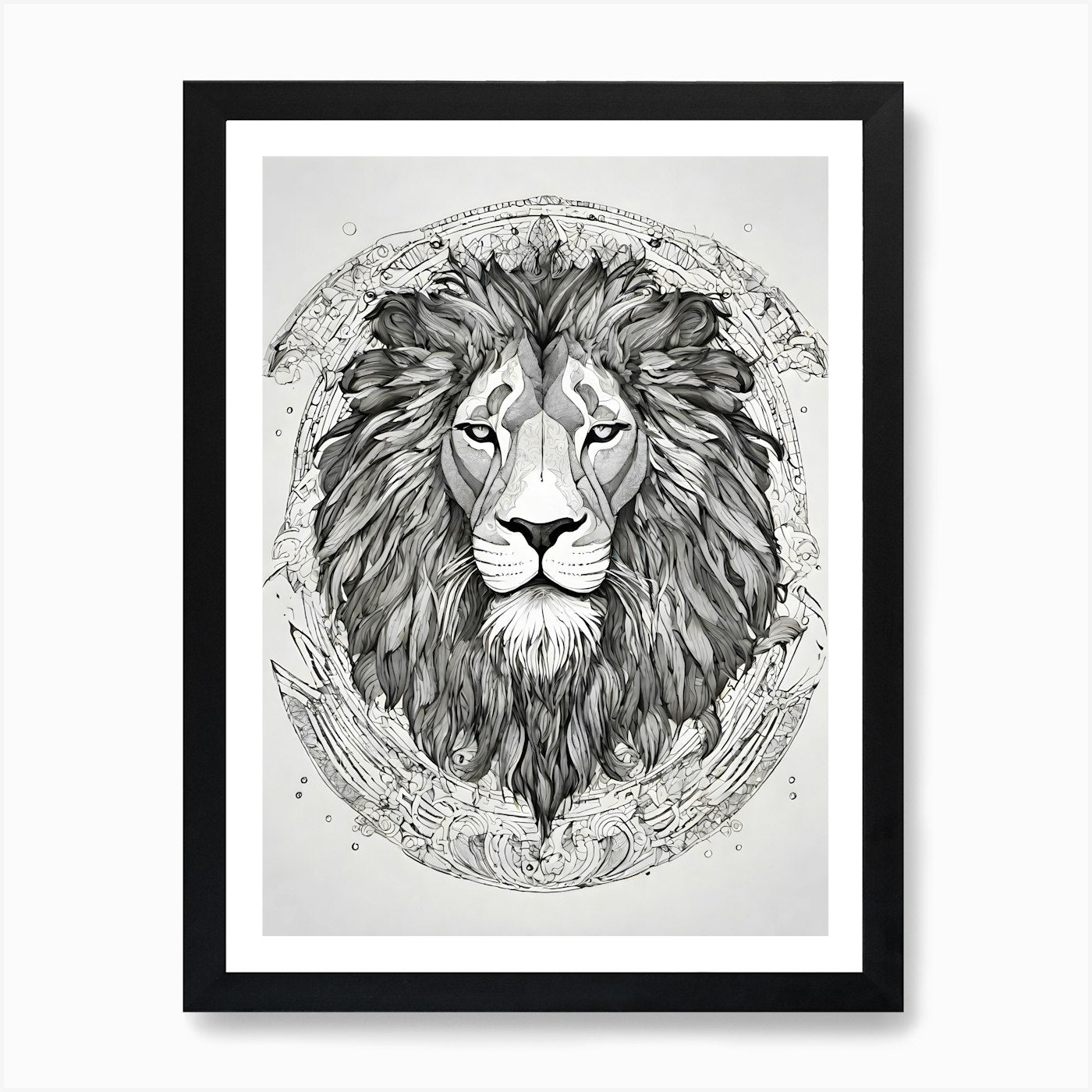 Lion Head 2 Art Print Framed Wall Art Poster Canvas Print Picture