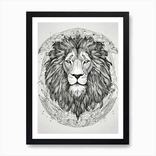 Lion Head 2 Art Print Framed Wall Art Poster Canvas Print Picture