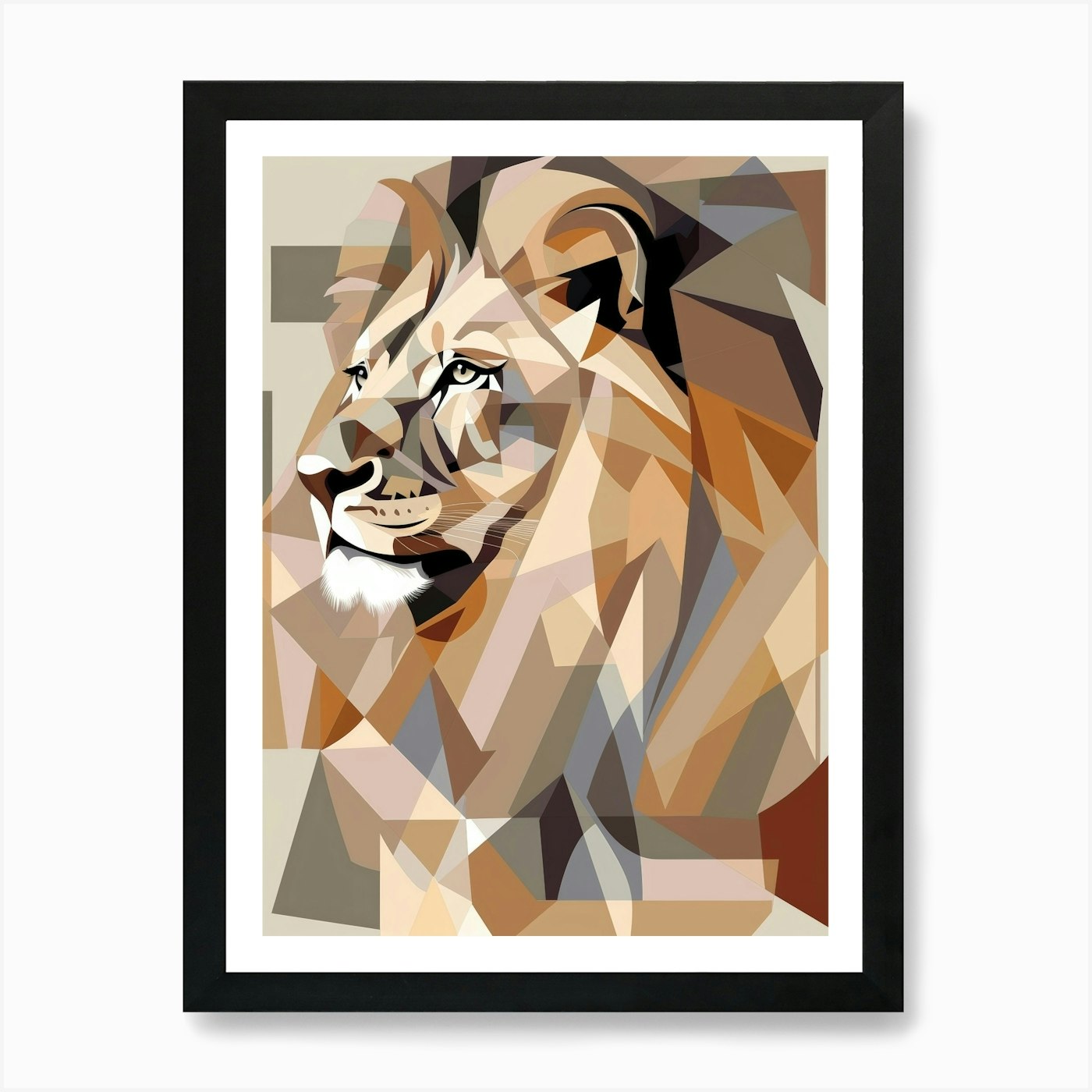 Abstract Lion 1 Art Print Framed Wall Art Poster Canvas Print Picture