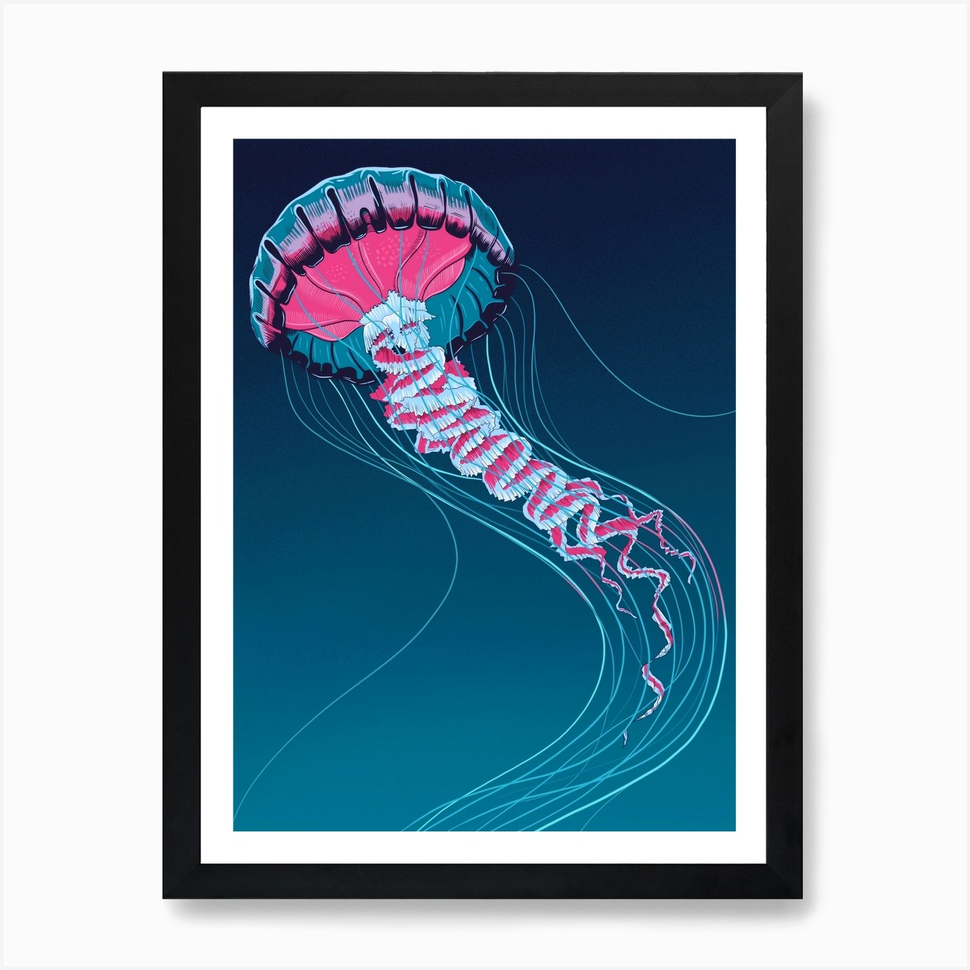 Lions Mane Jellyfish Art Print Framed Wall Art Poster Canvas Print Picture