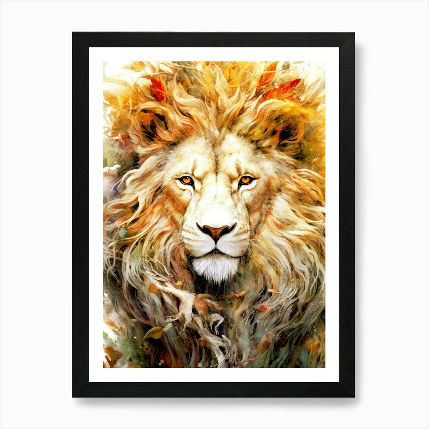 Lion Painting animal Art Print Framed Wall Art Poster Canvas Print Picture