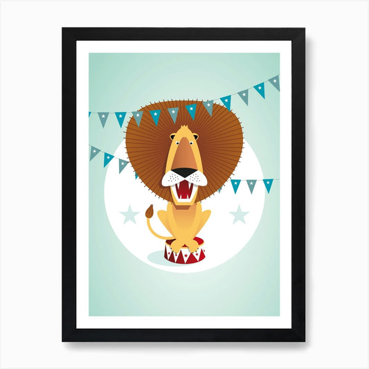 Circus Lion Art Print Framed Wall Art Poster Canvas Print Picture